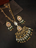 IVORY MEENAKARI KUNDAN STATEMENT PENDANT NECKLACE SET