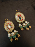 IVORY MEENAKARI KUNDAN STATEMENT PENDANT NECKLACE SET