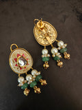 IVORY MEENAKARI KUNDAN STATEMENT PENDANT NECKLACE SET
