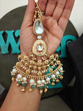 IVORY MEENAKARI KUNDAN STATEMENT PENDANT NECKLACE SET
