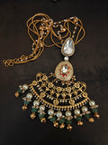 IVORY MEENAKARI KUNDAN STATEMENT PENDANT NECKLACE SET