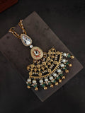 IVORY MEENAKARI KUNDAN STATEMENT PENDANT NECKLACE SET