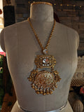 ROYAL MEENAKARI KUNDAN STATEMENT PENDANT NECKLACE SET