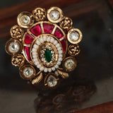HERITAGE NAVRATNA KUNDAN STATEMENT RING