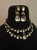ZUBEIDA LAYERED UNCUT POLKI KUNDAN NECKLACE SET