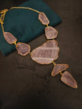 SHARBATI NECKLACE (REAL ROSE QUARTZ STONE)