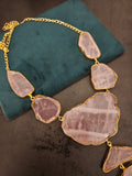 SHARBATI NECKLACE (REAL ROSE QUARTZ STONE)