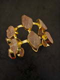 SANDHYA CUFF (REAL ROSE QUARTZ)