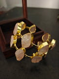 SANDHYA CUFF (REAL ROSE QUARTZ)