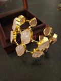 SANDHYA CUFF (REAL ROSE QUARTZ)