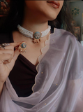 DESIGNER FINEST QUALITY INLAY WORK CHOKER WITH EARRINGS