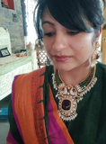 EXCLUSIVE PEACOCK DESIGN VICTORIAN CHOKER WITH EARRINGS