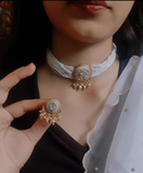 DESIGNER FINEST QUALITY INLAY WORK CHOKER WITH EARRINGS