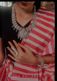 TRIBAL SILVER PLATED NECKLACE WITH EARRINGS