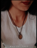 WEAR ME EXCLUSIVE MACRAME NECKPIECE WITH REAL TIGER EYE STONE