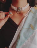 DESIGNER FINEST QUALITY INLAY WORK CHOKER WITH EARRINGS