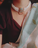 DESIGNER FINEST QUALITY INLAY WORK CHOKER WITH EARRINGS
