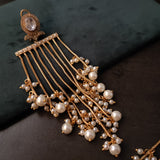 STATEMENT HANGING EARRINGS WITH POLKI KUNDAN