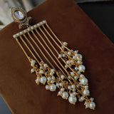 STATEMENT HANGING EARRINGS WITH POLKI KUNDAN