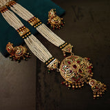 HANDCRAFTED STATEMENT JADAU NECKLACE WITH EARRINGS
