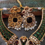 EXCLUSIVE PEACOCK DESIGN VICTORIAN CHOKER WITH EARRINGS