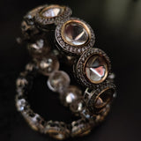 FINEST QUALITY REAL GOLD PLATED POLKI KUNDAN BANGLE (PAIR)