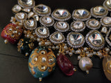EXCLUSIVE FINEST QUALITY POLKI KUNDAN CHOKER WITH EARRINGS
