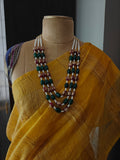 DESIGNER TANJORE ART NATURAL STONE NECKLACE