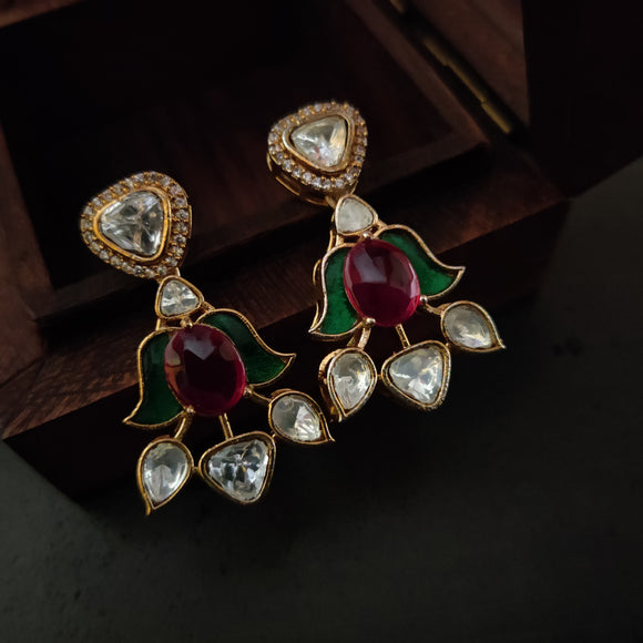FINEST QUALITY POLKi KUNDAN EARRINGS