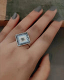 SILVER EVILS EYE RING