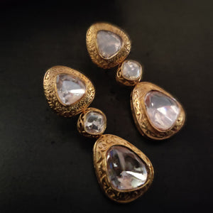 FINEST QUALITY POLKi KUNDAN EARRINGS