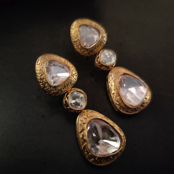 FINEST QUALITY POLKi KUNDAN EARRINGS