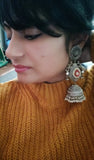 STATEMENT TRIBAL SILVER PLATED EARRINGS