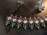 EXCLUSIVE TRIBAL SILVER CHOKER WITH EARRINGS
