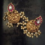 WEAR ME EXCLUSIVE DESIGNER TEMPLE NECKLACE WITH EARRINGS