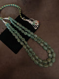 REAL GREEN STRAWBERRY MELON MULTI-STRAND NATURAL STONE NECKLACE