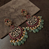 STATEMENT DESIGNER EARRINGS WITH REAL STONE HANGINGS