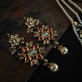 FINEST QUALITY BIKANERI KUNDAN NECKLACE WITH EARRINGS