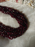 MULTI-STRAND GARNET BEADED CHOKER NECKLACE