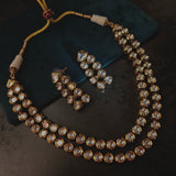 AC DC KUNDAN NECKLACE WITH EARRINGS