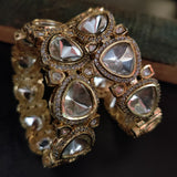FINEST QUALITY REAL GOLD PLATED POLKI KUNDAN BANGLES