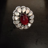 SILVER STONE RING (ADJUSTABLE)