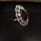 SILVER STONE RING (ADJUSTABLE)