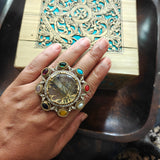 MULTI COLOR SEMI PRECIOUS STONE RING