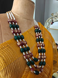 DESIGNER TANJORE ART NATURAL STONE NECKLACE