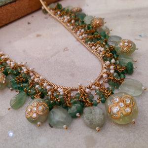 EXCLUSIVE REAL FLUORITE STONE HANGINGS NECKPIECE