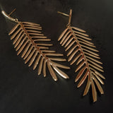 DESIGNER GOLD PLATED STAINLESS STEEL LEAF EARRING