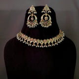 FINEST QUALITY JADAU CHOKER WITH EARRINGS