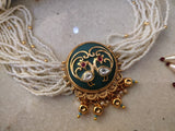 DESIGNER FINEST QUALITY INLAY WORK CHOKER WITH EARRINGS