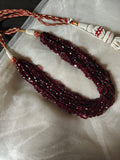 MULTI-STRAND GARNET BEADED CHOKER NECKLACE